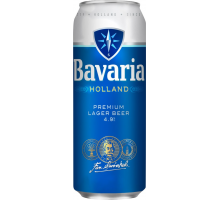 Пиво светлое BAVARIA Premium фильтрованное пастеризованное 4,9%, 0.45л, Россия, 0.45 L