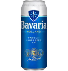 Пиво светлое BAVARIA Premium фильтрованное пастеризованное 4,9%, 0.45л, Россия, 0.45 L