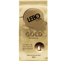 Кофе молотый для турки LEBO Gold Арабика средняя обжарка, 200г, Россия, 200 г