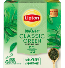 Чай зеленый LIPTON Classic green байховый, 100пак, Россия, 100 пак