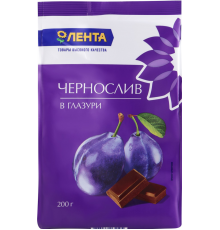 Конфеты ЛЕНТА Фрукты в глазури чернослив, 200г, Россия, 200 г