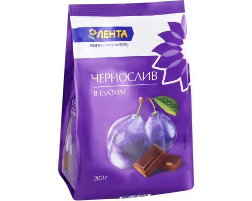 Конфеты ЛЕНТА Фрукты в глазури чернослив, 200г, Россия, 200 г