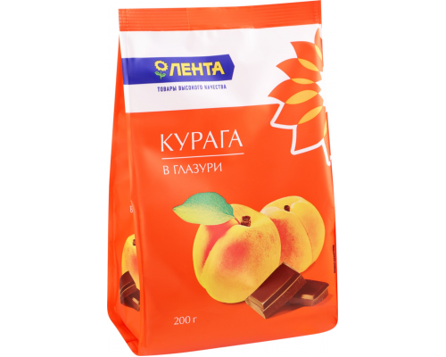 Конфеты ЛЕНТА Фрукты в глазури курага, 200г, Россия, 200 г