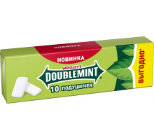 Жевательная резинка WRIGLEY'S Doublemint со вкусом мяты и ментола, без сахара, 13,6г, Россия, 13,6 г