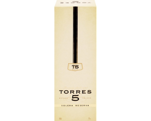 Бренди TORRES 5 Solera Reserva 38%, 0.7л, Испания, 0.7 L