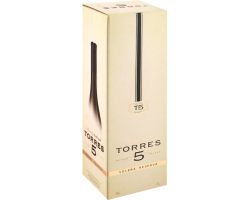 Бренди TORRES 5 Solera Reserva 38%, 0.7л, Испания, 0.7 L