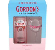 Напиток спиртной GORDON'S PINK на основе джина с ароматом ягод 37,5% + бокал, п/у, 0.7л, Великобритания, 0.7 L