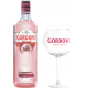 Напиток спиртной GORDON'S PINK на основе джина с ароматом ягод 37,5% + бокал, п/у, 0.7л, Великобритания, 0.7 L