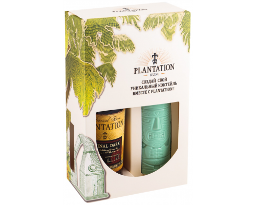 Ром PLANTATION Original Dark Double Aged выдержанный 40% + стакан, п/у,  0.7л, Франция, 0.7 L