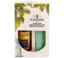 Ром PLANTATION Original Dark Double Aged выдержанный 40% + стакан, п/у,  0.7л, Франция, 0.7 L