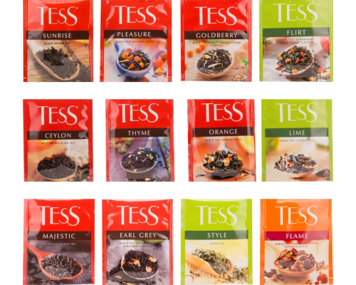 Набор чая и чайных напитков TESS Tea Bag Collection 12 видов, 60пак, Россия, 102 г