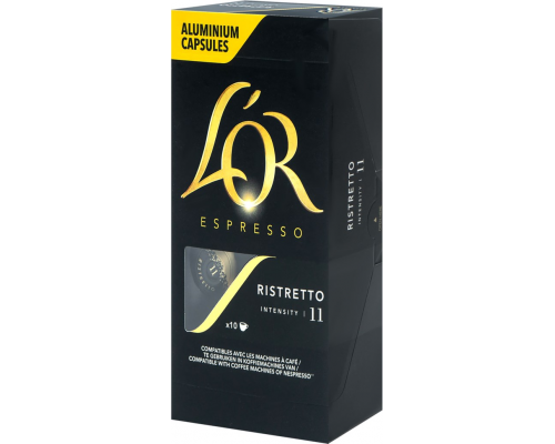 Кофе молотый в капсулах L’OR Espresso Ristretto натуральный жареный, 10кап, Франция, 10 кап