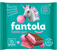 Шоколад молочный FANTOLA Bubble gum с печеньем, 66г, Россия, 66 г