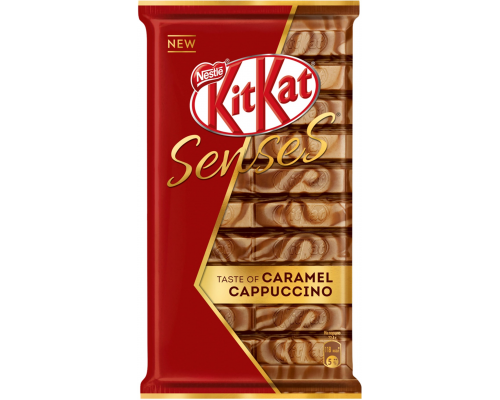 Шоколад KITKAT Senses Caramel Cappuccino белый и молочный шоколад с хрустящей вафлей, 112г, Россия, 112 г