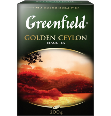 Чай черный GREENFIELD Golden Ceylon листовой, 200г, Россия, 200 г