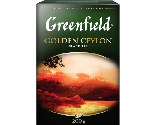 Чай черный GREENFIELD Golden Ceylon листовой, 200г, Россия, 200 г