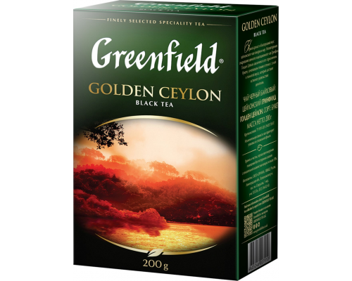 Чай черный GREENFIELD Golden Ceylon листовой, 200г, Россия, 200 г