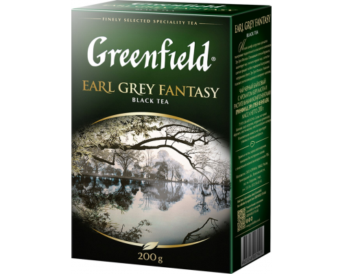 Чай черный GREENFIELD Earl Grey Fantasy с ароматом бергамота листовой, 200г, Россия, 200 г