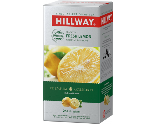 Чай черный HILLWAY Fresh lemon байховый с лимоном и лемонграссом, 25пак, Шри-Ланка, 25 пак