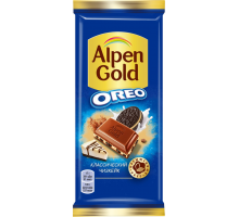 Шоколад молочный ALPEN GOLD Орео классический чизкейк с начинкой с добавлением сухого сыра и кусочками печенья, 90г, Россия, 90 г