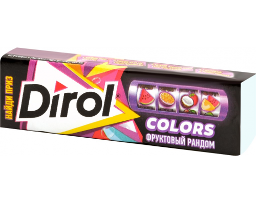 Жевательная резинка DIROL Colors Фруктовый рандом, без сахара, 13,6г, Россия, 13,6 г