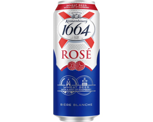 Напиток пивной KRONENBOURG 1664 Blanc Rose пастеризованный 4,5%, 0.45л, Россия, 0.45 L