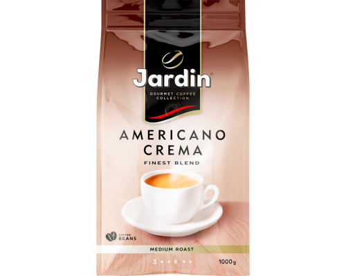 Кофе зерновой JARDIN Americano Crema жареный, 1кг, Россия, 1000 г