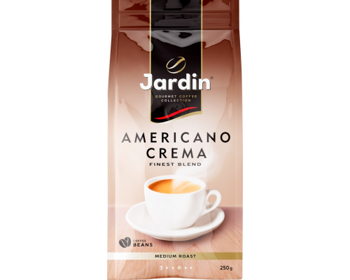 Кофе зерновой JARDIN Americano Crema жареный, 250г, Россия, 250 г