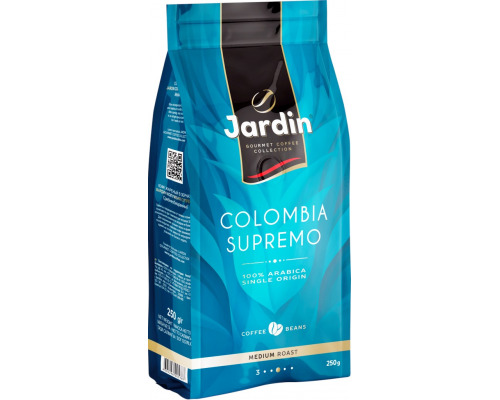 Кофе зерновой JARDIN Colombia Supremo, 250г, Россия, 250 г