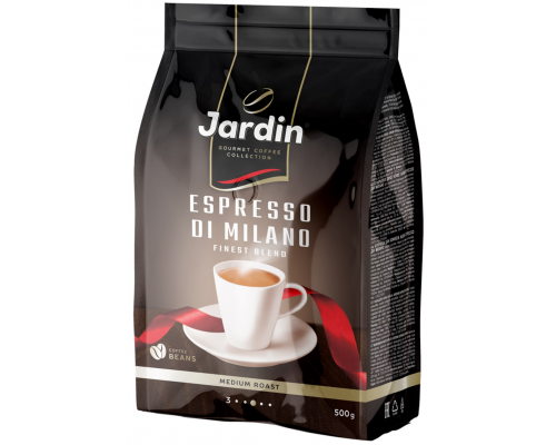 Кофе зерновой JARDIN Espresso di Milano жареный, 500г, Россия, 500 г