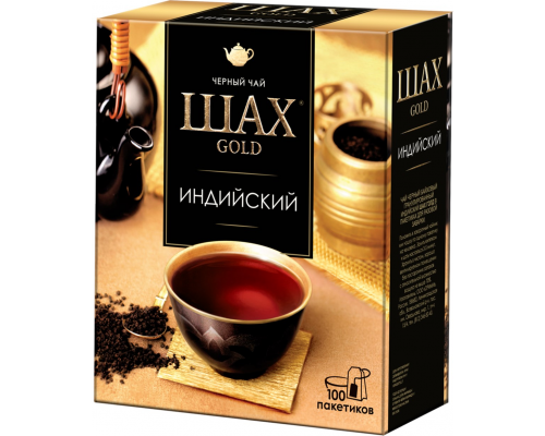 Чай черный ШАХ Gold Индийский, 100пак, Россия, 100 пак