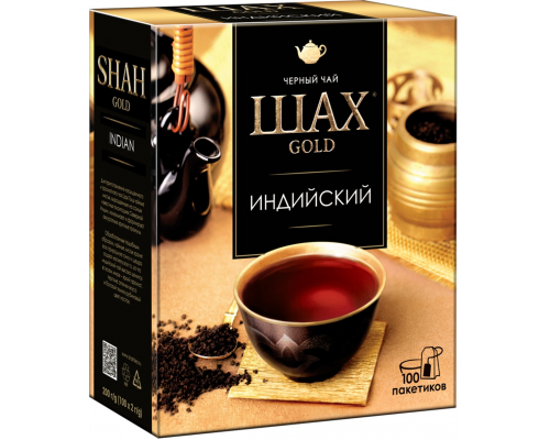 Чай черный ШАХ Gold Индийский, 100пак, Россия, 100 пак