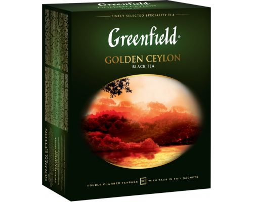 Чай черный GREENFIELD Golden Ceylon Цейлонский, 100пак, Россия, 100 пак