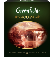 Чай черный GREENFIELD English Edition Цейлонский байховый, 100пак, Россия, 100 пак