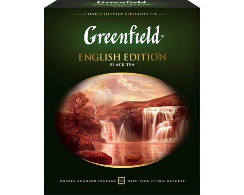 Чай черный GREENFIELD English Edition Цейлонский байховый, 100пак, Россия, 100 пак