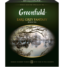 Чай черный GREENFIELD Earl Grey Fantasy с ароматом бергамота, 100пак, Россия, 100 пак