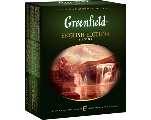 Чай черный GREENFIELD English Edition Цейлонский байховый, 100пак, Россия, 100 пак