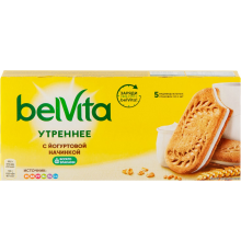 Печенье BELVITA Утреннее с йогуртовой начинкой, 253г, Россия, 253 г