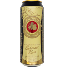 Пиво темное ZAHRINGER Schwarzbier фильтрованное пастеризованное 4,9%, 0.5л, Германия, 0.5 L