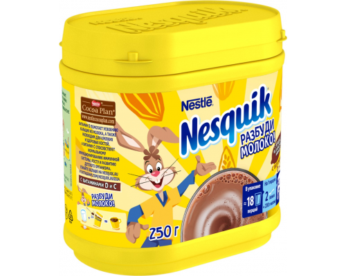 Какао-напиток быстрорастворимый NESQUIK Opti-Start шоколадный, 250г, Россия, 250 г