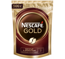 Кофе растворимый с добавлением молотого NESCAFE Gold натуральный сублимированный, 500г, Россия, 500 г