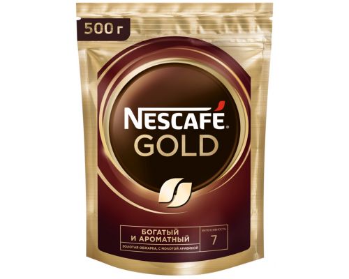 Кофе растворимый с добавлением молотого NESCAFE Gold натуральный сублимированный, 500г, Россия, 500 г