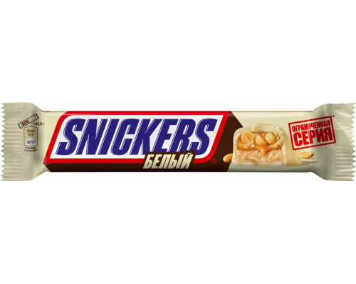 Батончик шоколадный SNICKERS White, 81г, Россия, 81 г