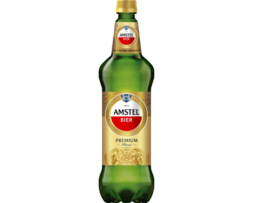 Пиво светлое AMSTEL Премиум Пилсенер пастеризованное 4,8%, 1.25л, Россия, 1.25 L