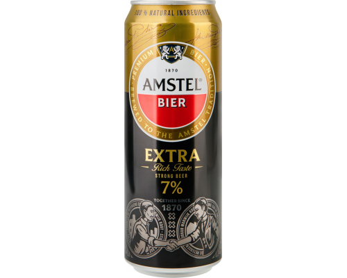 Пиво светлое AMSTEL Экстра пастер. алк.7,0% ж/б, Россия, 0.43 L