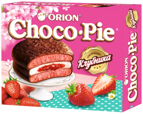 Бисквит ORION Choco Pie Strawberry, 360г, Россия, 360 г