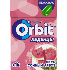 Леденцы ORBIT Сочный Арбуз, без сахара, с ароматом арбуза, 35г, Россия, 35 г