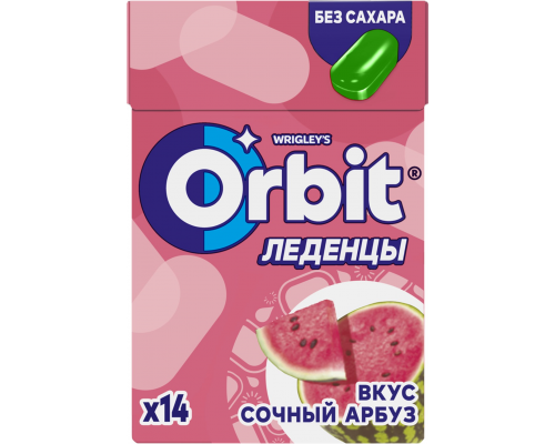 Леденцы ORBIT Сочный Арбуз, без сахара, с ароматом арбуза, 35г, Россия, 35 г