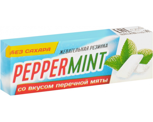 Жевательная резинка PEPPERMINT со вкусом перечной мяты, без сахара, 14г, Тунис, 14 г