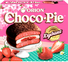 Бисквит ORION Choco Pie Strawberry, 360г, Россия, 360 г